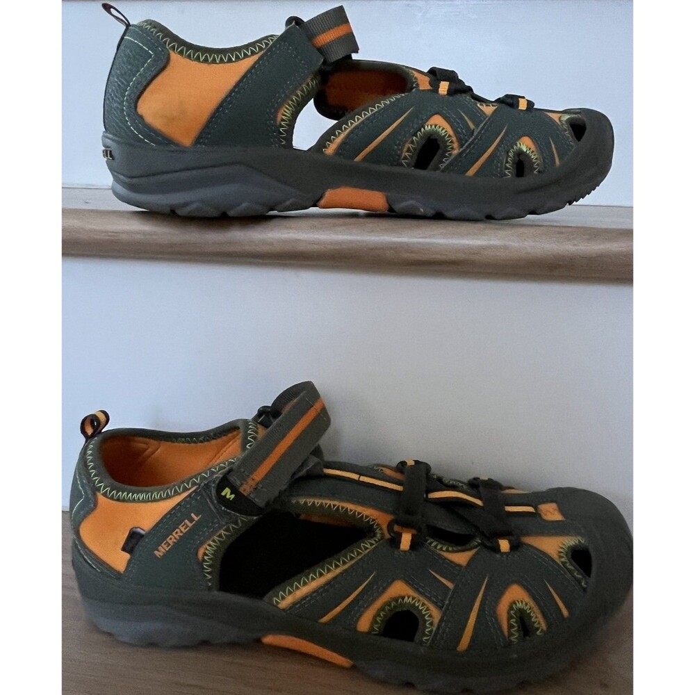 Merrell Kids Hydro H2O Hiker Waterproof Sandals 7M (Women 9) Olive Green Orange